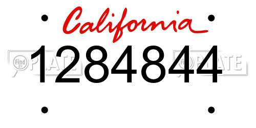 1284844 California License Plate