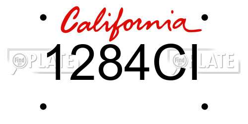 1284CI California License Plate
