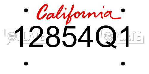 12854Q1 California License Plate