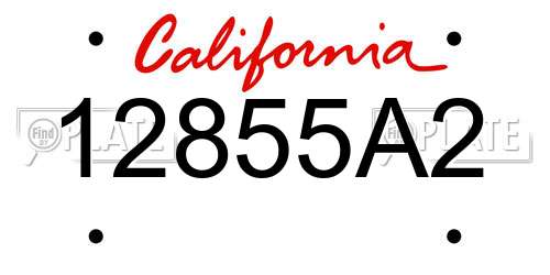 12855A2 California License Plate