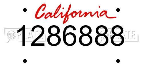 1286888 California License Plate