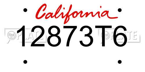 12873T6 California License Plate