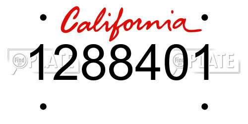 1288401 California License Plate