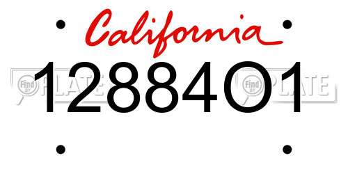 12884O1 California License Plate