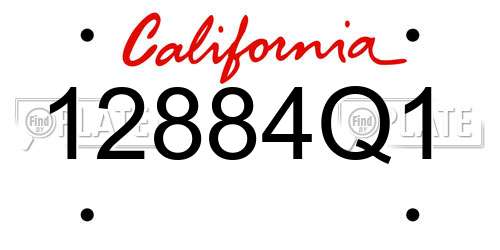 12884Q1 California License Plate