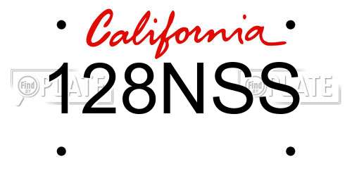 128NSS California License Plate