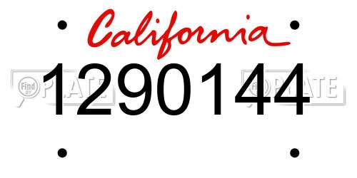 1290144 California License Plate