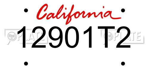 12901T2 California License Plate