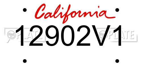 12902V1 California License Plate