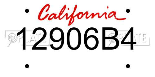 12906B4 California License Plate