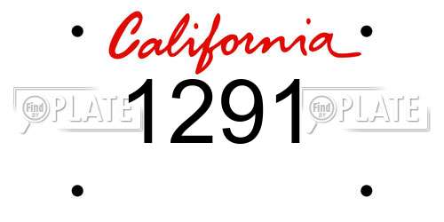 1291 California License Plate