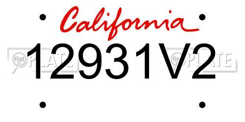 12931V2 California License Plate
