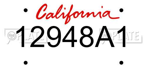 12948A1 California License Plate
