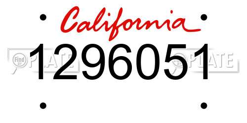 1296051 California License Plate