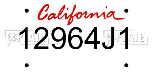 12964J1 California License Plate