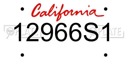 12966S1 California License Plate