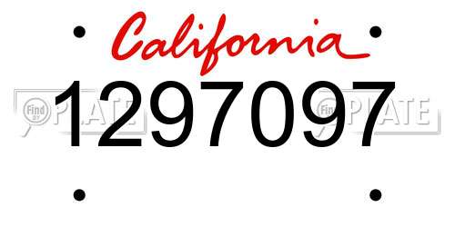 1297097 California License Plate