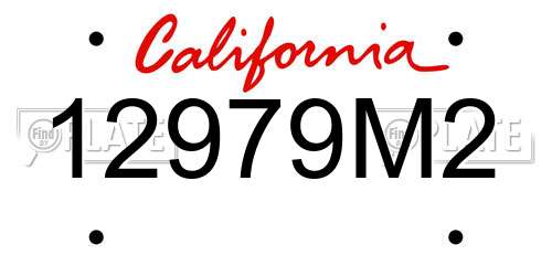 12979M2 California License Plate