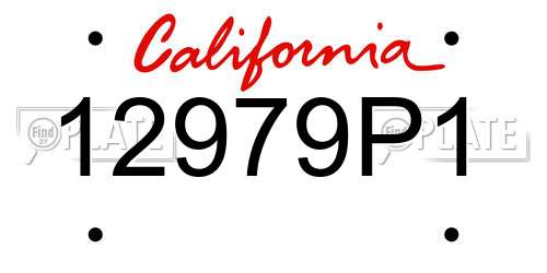 12979P1 California License Plate