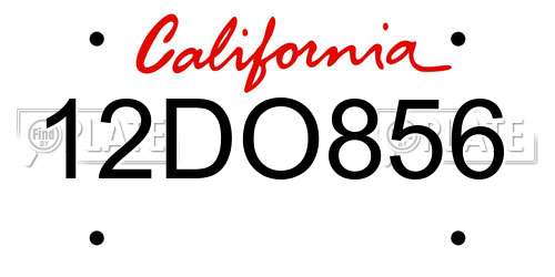 12DO856 California License Plate