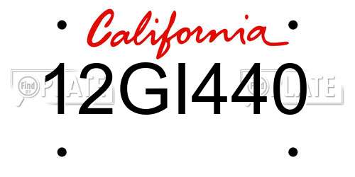 12GI440 California License Plate