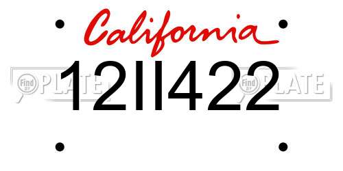 12II422 California License Plate