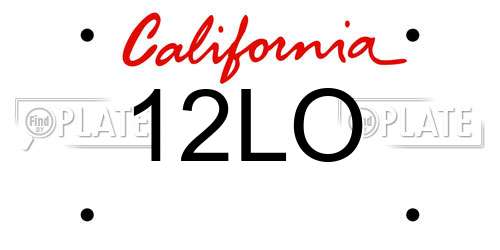 12LO California License Plate