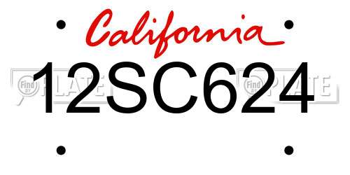 12SC624 California License Plate