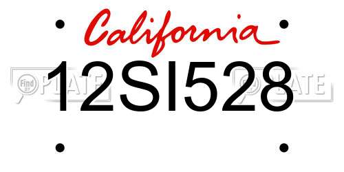 12SI528 California License Plate