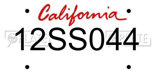 12SS044 California License Plate