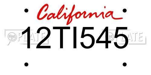 12TI545 California License Plate