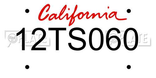 12TS060 California License Plate