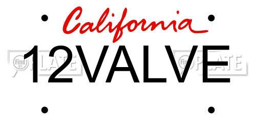12VALVE California License Plate
