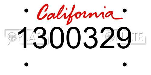 1300329 California License Plate