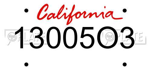 13005O3 California License Plate