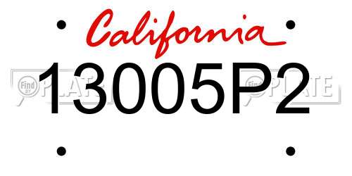 13005P2 California License Plate
