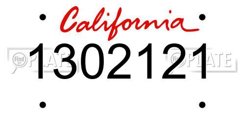 1302121 California License Plate