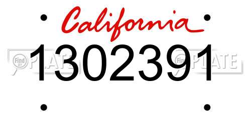 1302391 California License Plate