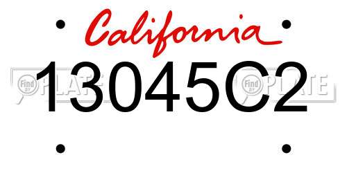 13045C2 California License Plate