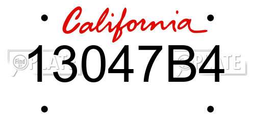 13047B4 California License Plate