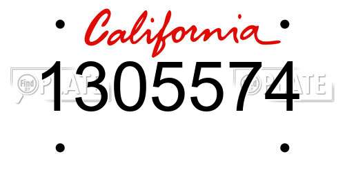 1305574 California License Plate