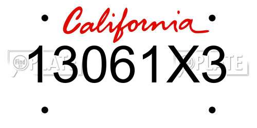 13061X3 California License Plate