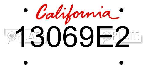 13069E2 California License Plate