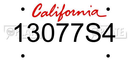 13077S4 California License Plate