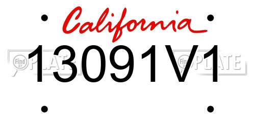 13091V1 California License Plate