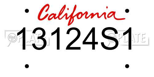 13124S1 California License Plate