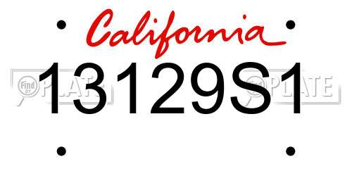 13129S1 California License Plate