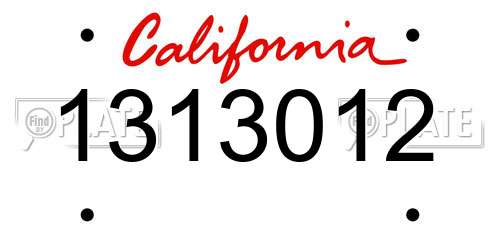 1313012 California License Plate