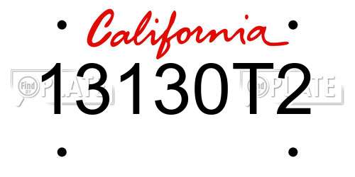 13130T2 California License Plate