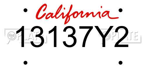13137Y2 California License Plate